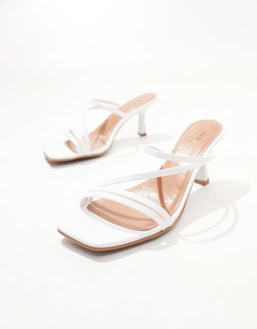 White strappy 2024 mid heels