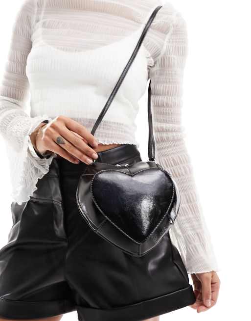 ASOS DESIGN - Hartvormige crossbody tas in zwart