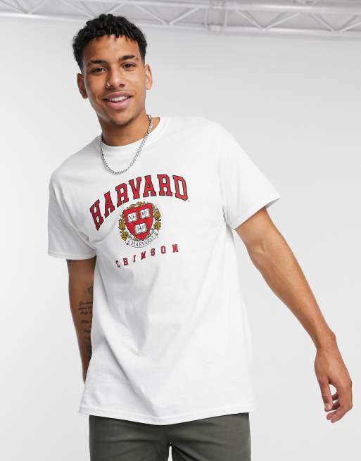 ASOS Harvard oversized t-shirt with text print in white | ASOS