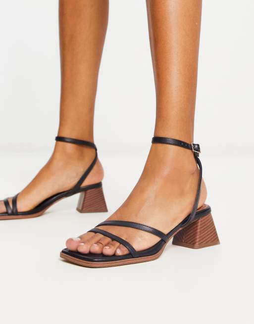 Asos black 2025 block heel sandals