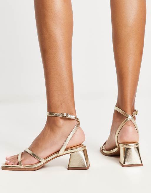 Gold block clearance heels asos