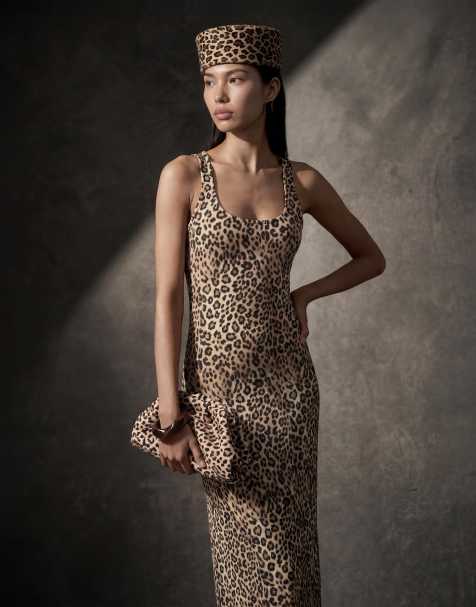 ASOS DESIGN - Hat i læder med hår og leopardprint - view 1