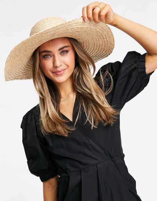 ASOS DESIGN - Hat i naturstrå med smalt bånd og størrelsesjustering, 3 af 4