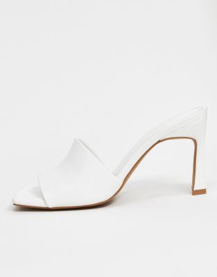 white sandal mules