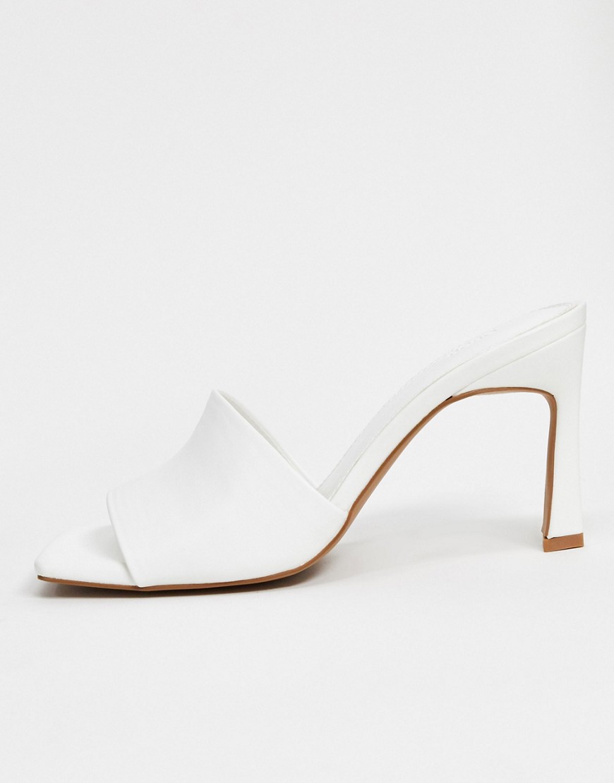 ASOS DESIGN Hattie mid-heeled mule sandals in white