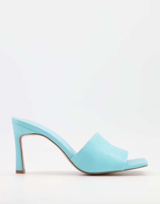 ASOS DESIGN - Hattie - Muiltjes met halfhoge hak in blauw