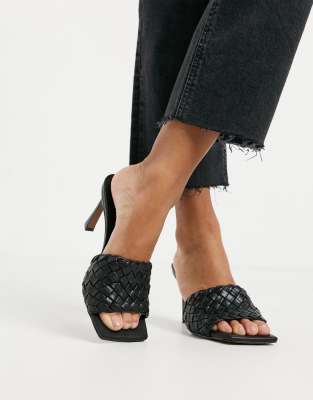 mule noir a talon