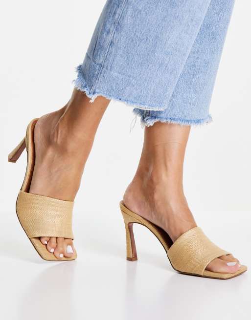 ASOS DESIGN - Hattie - Naturfarvede mule-sandaler med mellemhøj hæl, 2 af 4