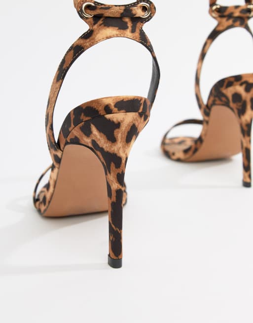 Leopard print sandals with hot sale heel