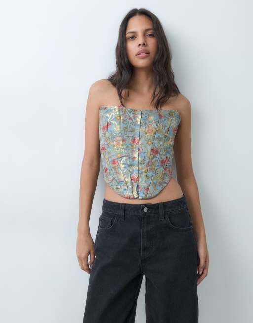 ASOS DESIGN haut corset bandeau en jacquard, 5 de 5