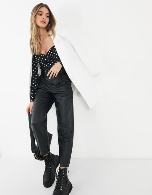 ASOS DESIGN - Haut manches longues à pois avec décolleté en cœur et buste froncé - Pois, 4 de 4