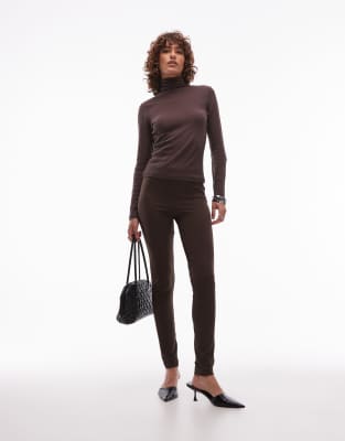 ASOS DESIGN - Hautenge Leggings in Schokobraun-Brown