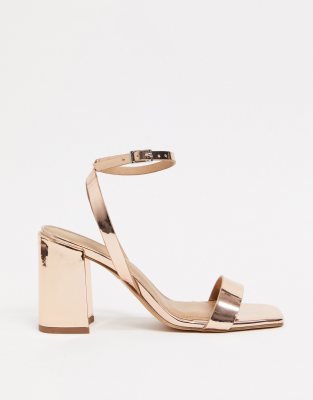 gold block heels asos