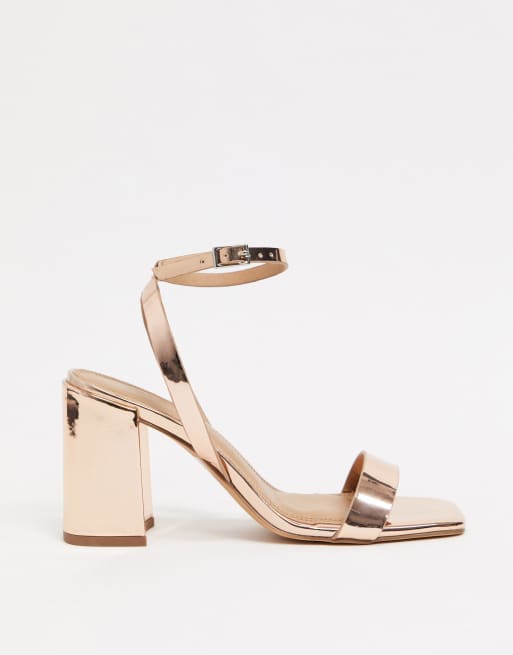 Rose gold cheap block heels asos