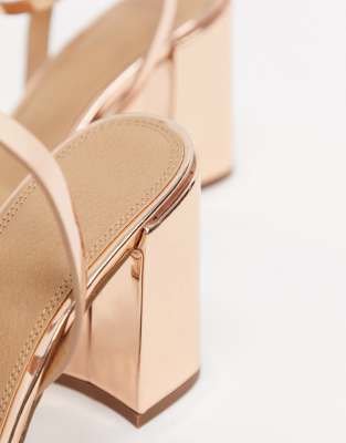 rose gold block heels asos