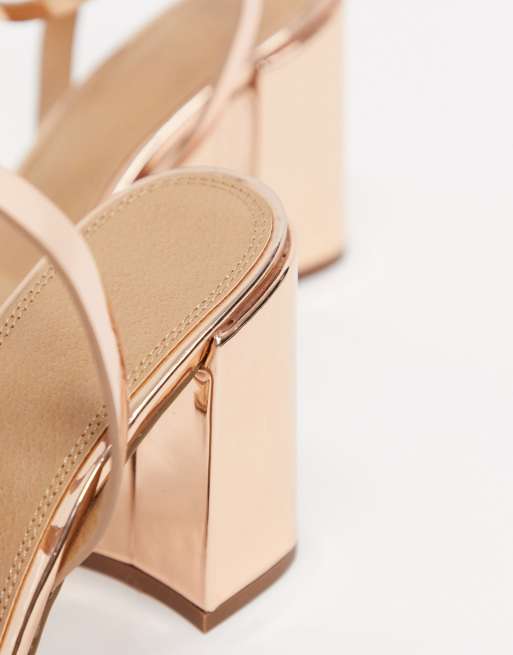 Asos rose gold block heel hotsell