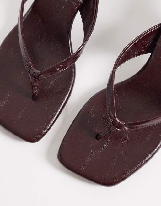 ASOS DESIGN - Havana - Sandales à petit talon et entre-doigts - Chocolat, 2 de 4