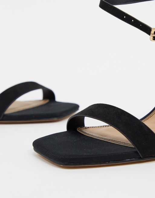 ASOS DESIGN - Havana - Sandales minimalistes à talon carré pointure large - Noir, 2 de 4