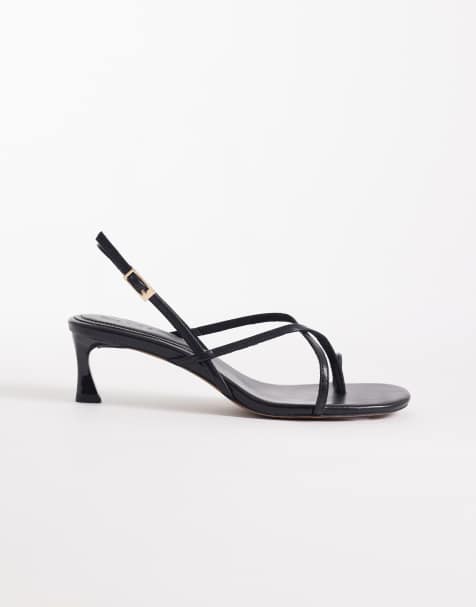 ASOS DESIGN Haven strappy kitten heeled sandals in black - view 1