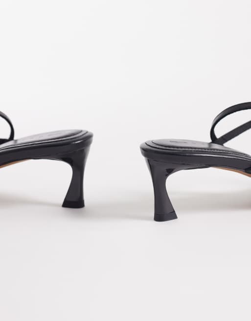 ASOS DESIGN – Haven – Svarta sandaler med taxklackar och smala remmar, 3 av 4