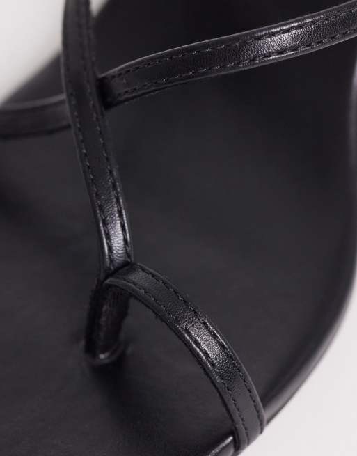 ASOS DESIGN – Haven – Svarta sandaler med taxklackar och smala remmar, 4 av 4
