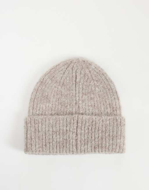 ASOS DESIGN - Havrefarvet hue i chunky strik, 3 af 3