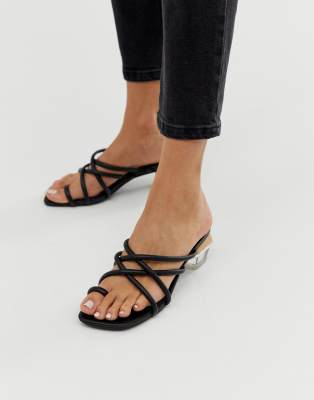 asos black block heel sandals