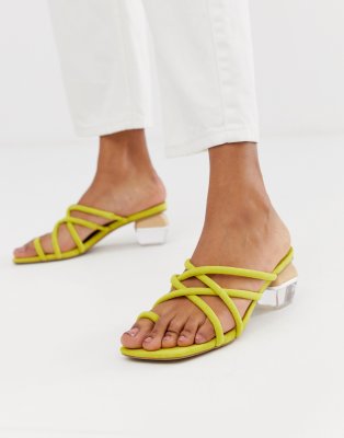 ASOS DESIGN Hawaii strappy block heeled 