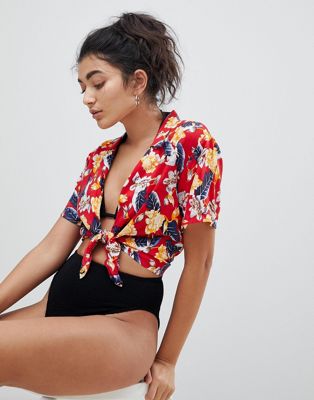 ASOS DESIGN vintage Hawaiian print oversized beach shirt