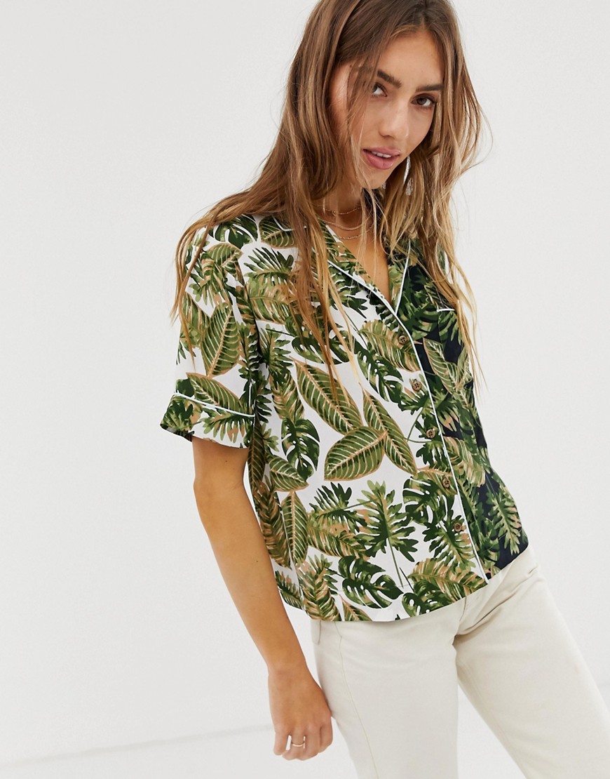 ASOS DESIGN – Hawaiiskjorta med mixa och matcha-mönster-Flerfärgad