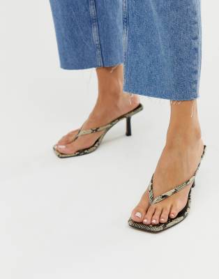 ASOS DESIGN Hayes flip flop mid heels 