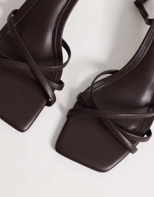 ASOS DESIGN - Haze - Sandales à petit talon et lanières fines - Chocolat, 2 de 4