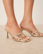 RAID Bella strappy knot flat sandals in gold