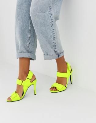 ASOS DESIGN – Hazelnut – Sandales à talons style sportif – Jaune fluo