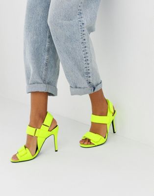 yellow neon sandals