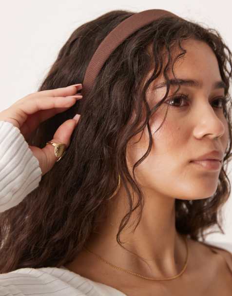 ASOS DESIGN headband in chocolate brown - view 1