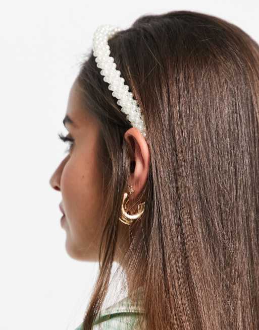 ASOS DESIGN headband in pearl , 4 of 4