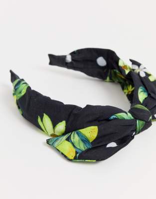 lemon print headband