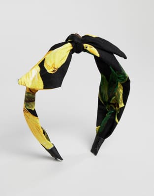 lemon print headband