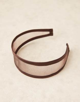 Asos Design Headband With Mesh And Contrast Binding