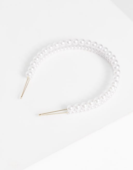 ASOS DESIGN headband with multirow pearl design, 4 of 4