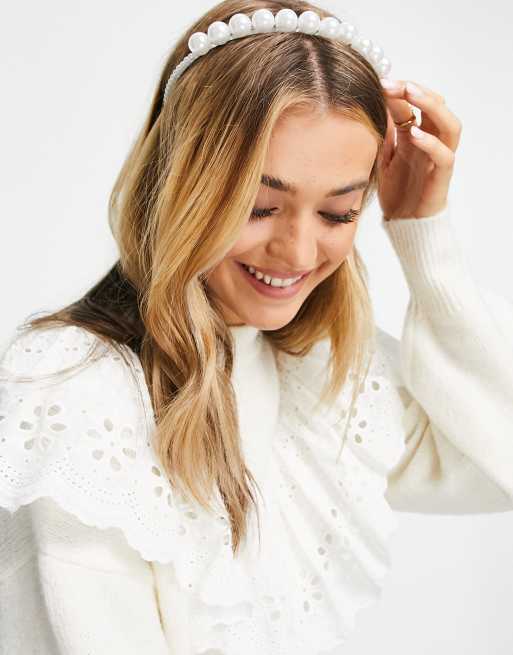 ASOS DESIGN headband with oversized pearl detail, 4 of 4
