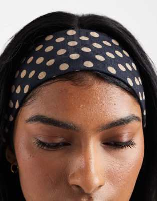 Asos Design Headband With Polka-dot Pattern In Multi