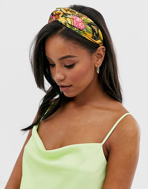 ASOS DESIGN headband with twist front in vintage style scarf print