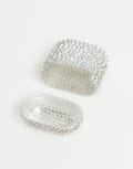[ASOS DESIGN] ASOS DESIGN headphone case in all-over diamante-Silver No Size Silver