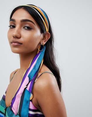 ASOS DESIGN headscarf in multi stripe