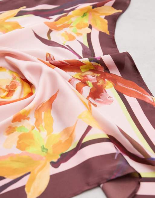 ASOS DESIGN headscarf in watercolour floral print, 3 of 3