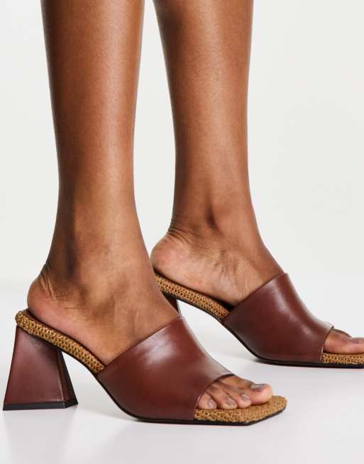 Mules a talon marron new arrivals