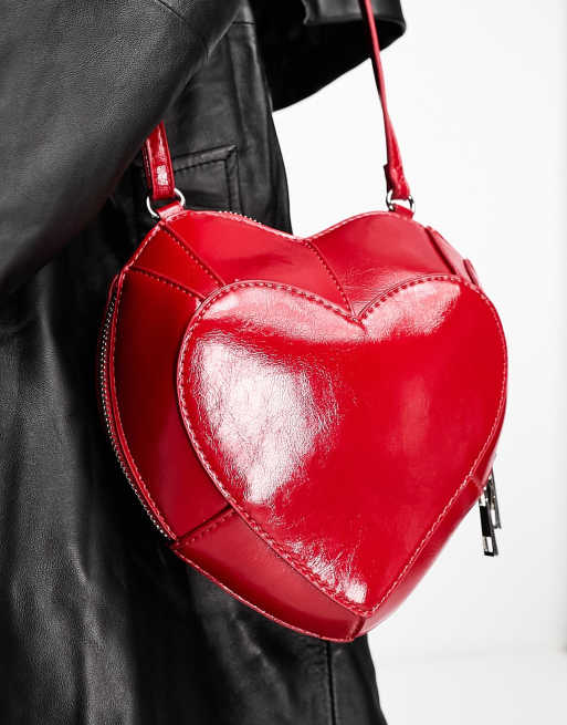 HEART CROSSBODY BAG - Red