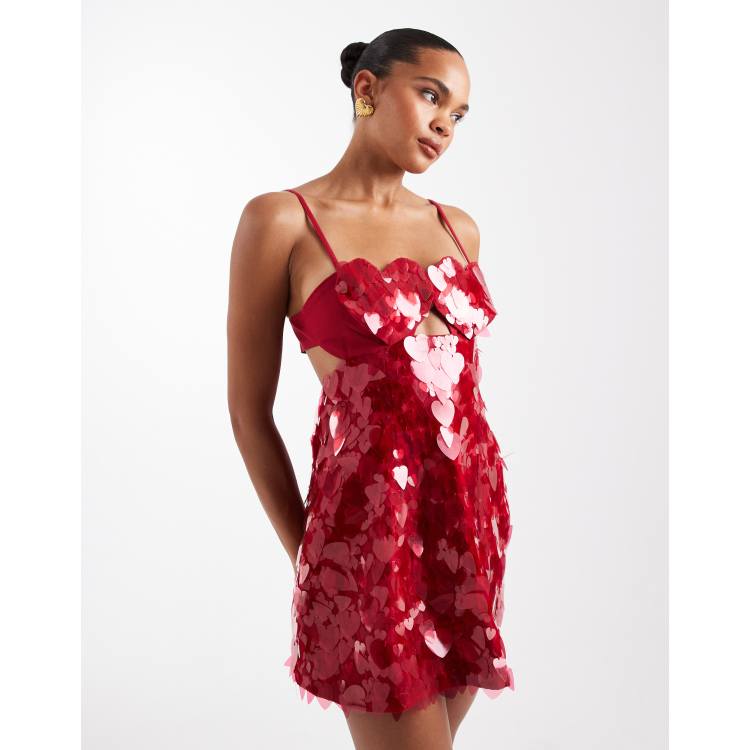long sleeve red sparkly dress Glitter Red Homecoming Dress Long Puff Sleeve Graduation Dresses SD146 –  Viniodress